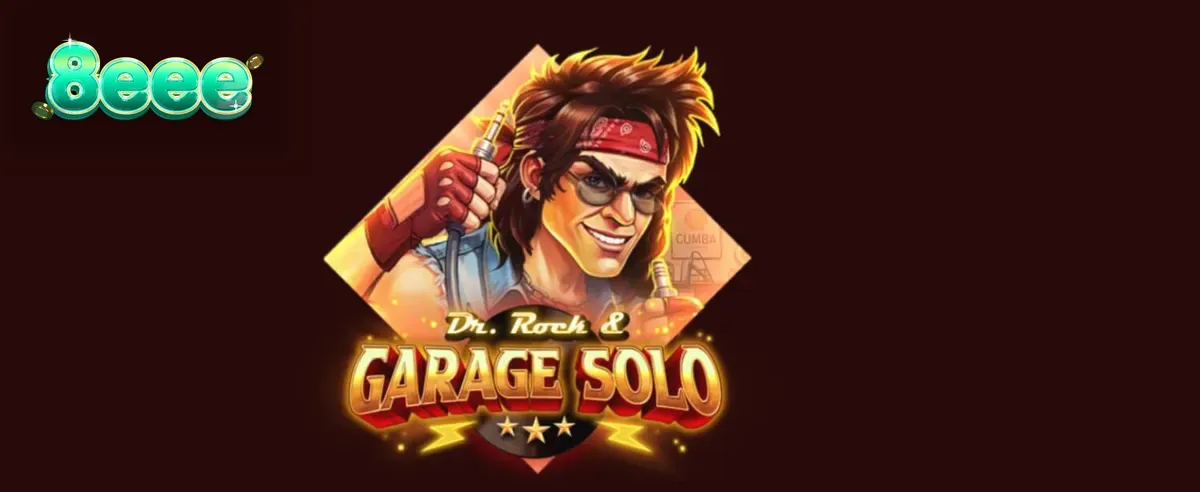 Tela principal do slot Dr. Rock & Garage Solo com elementos de banda de rock